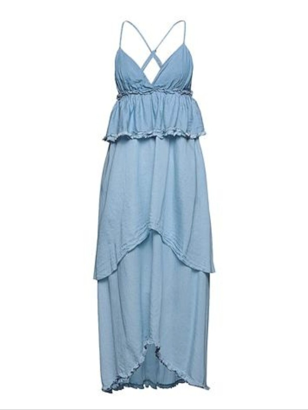 Pinko Pale Blue High-Low Spaghetti Strap Dress